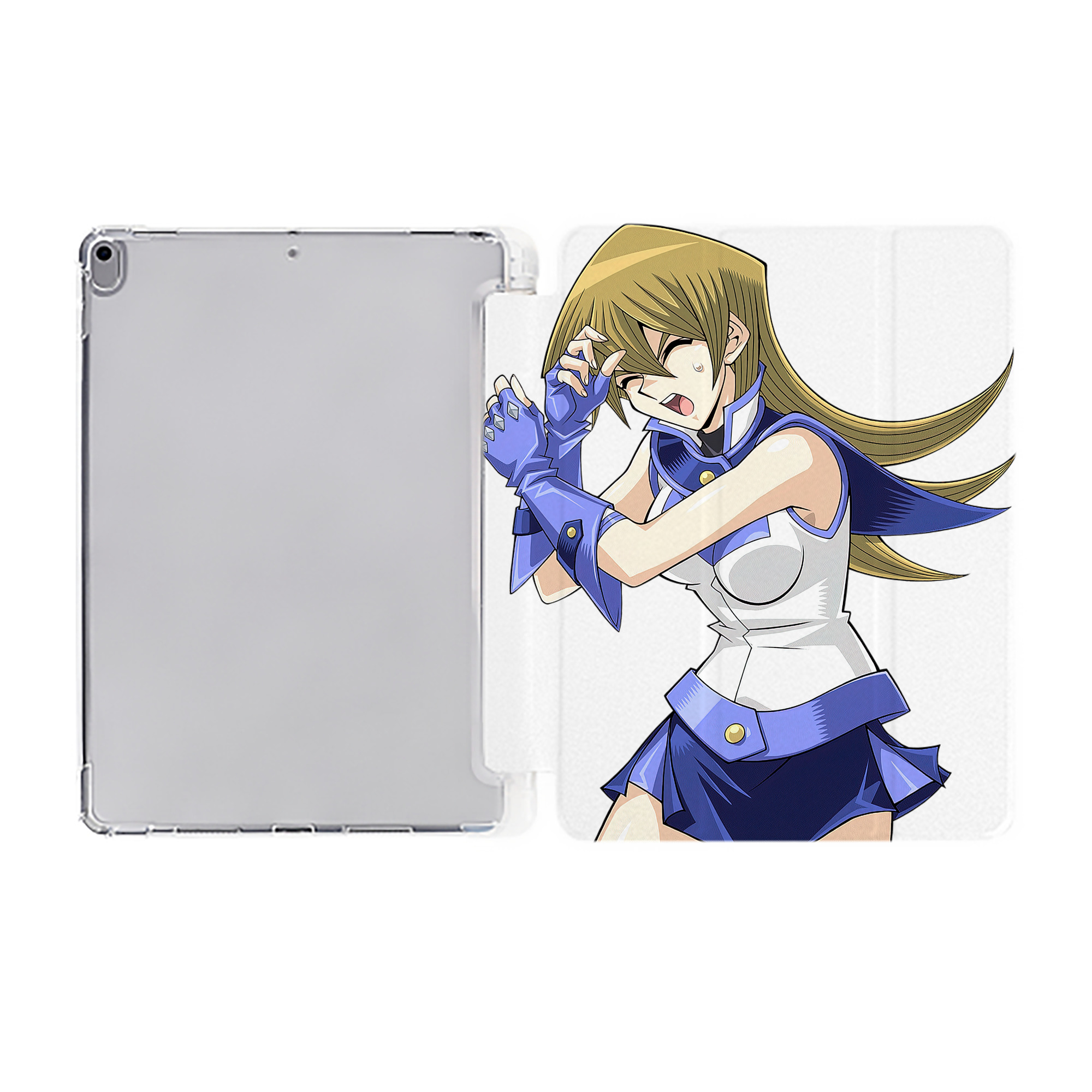 （画像用） 遊☆戯☆王 Yu-Gi-Oh! IPad ケース ペン収納付き 三つ折りスタンド PUレザー×シリコン 対応機種9.5/10.5/10.9インチ
